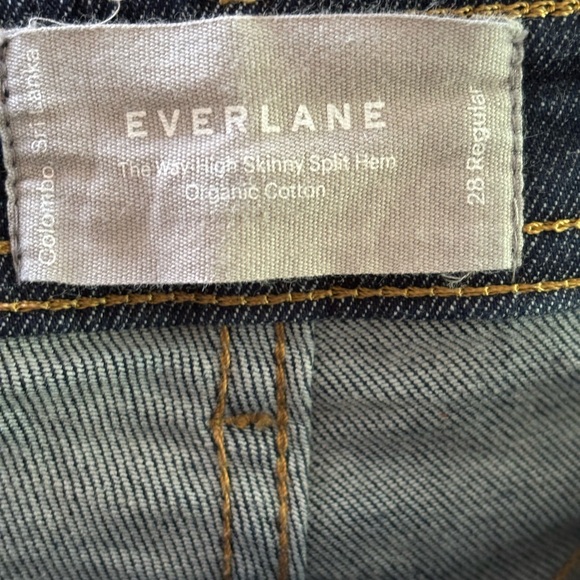 Everlane Way High Skinny Split Hem Jeans Organic Cotton - Picture 2 of 4